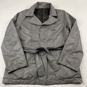 Chico’s Reversible Windbreaker Jacket Women’s 1 Button Up Plaid Check Button Up